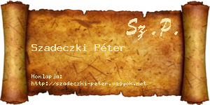 Szadeczki Péter névjegykártya